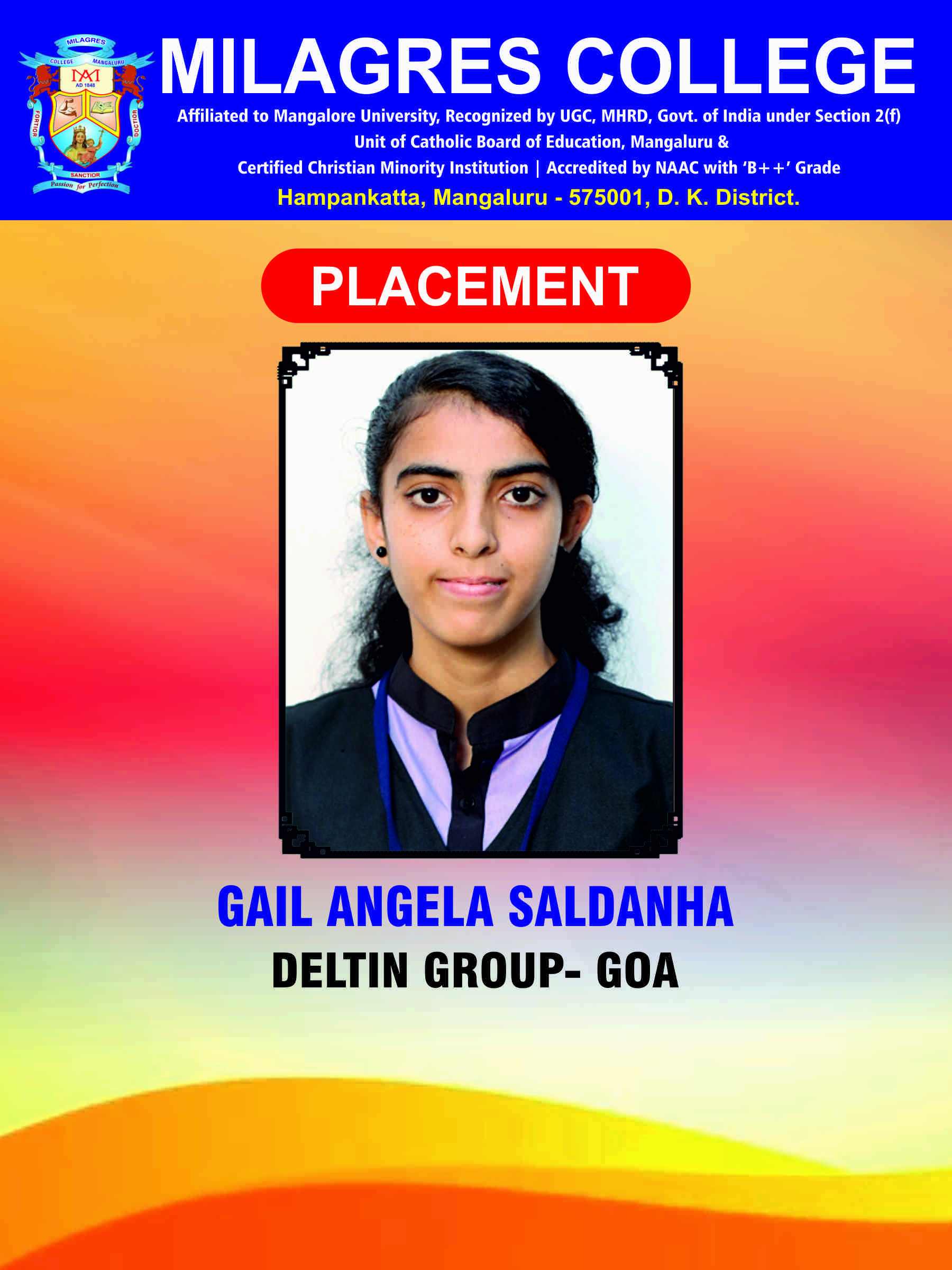 Successfully placed student